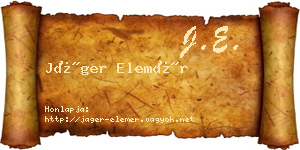 Jáger Elemér névjegykártya