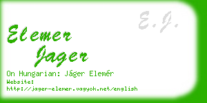 elemer jager business card